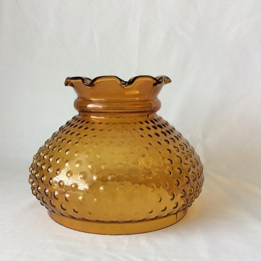Amber Glass Hobnail Vase